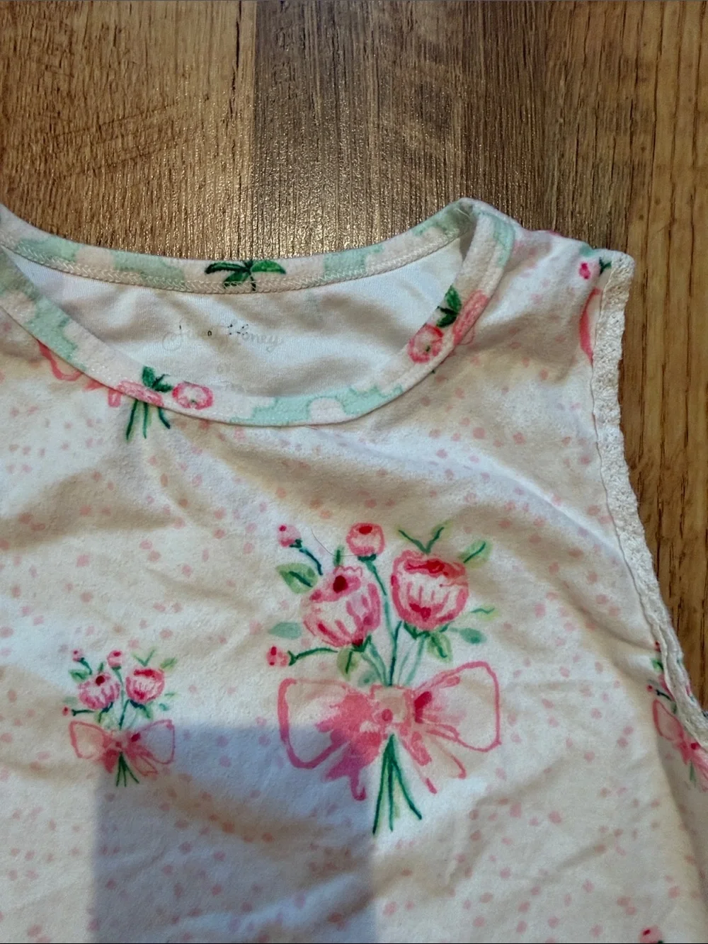 Girls Super Soft White & Pink Floral Tank & Shorts Set - Size 6